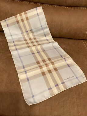 Vintage Burberry Silk Blue Scarf